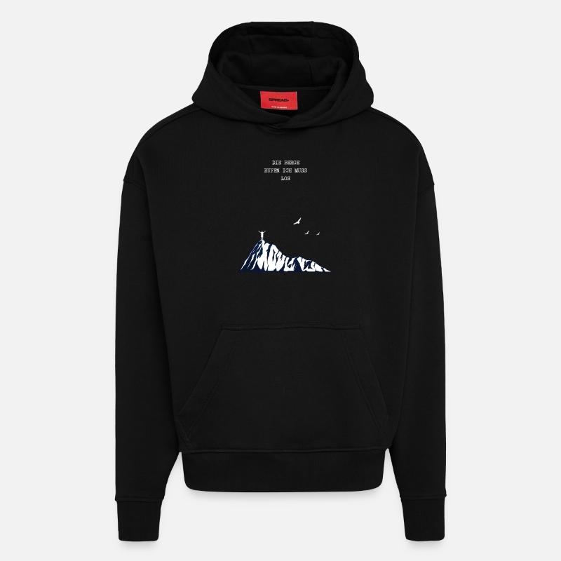 Wandern Minimalistisch - Hoodie- made by SPREAD  - SOLID BLACK