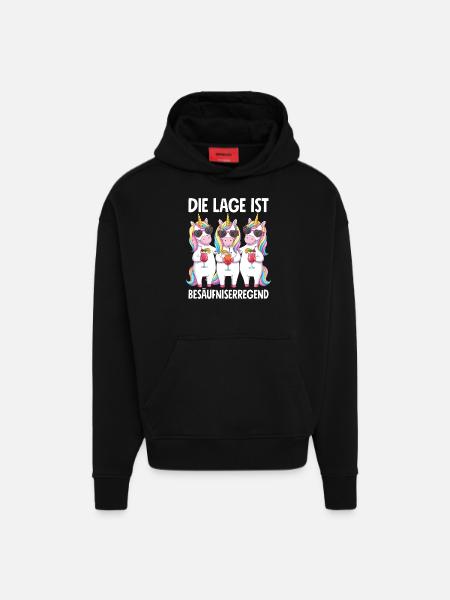 The situation is drunkenness - Hoodie- made by SPREAD - SOLID BLACK