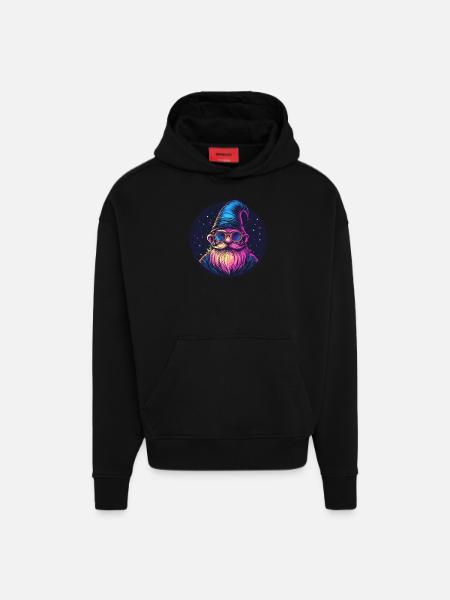 Space Dwarf Retro Look - Hoodie- made by SPREAD  - SOLID BLACK
