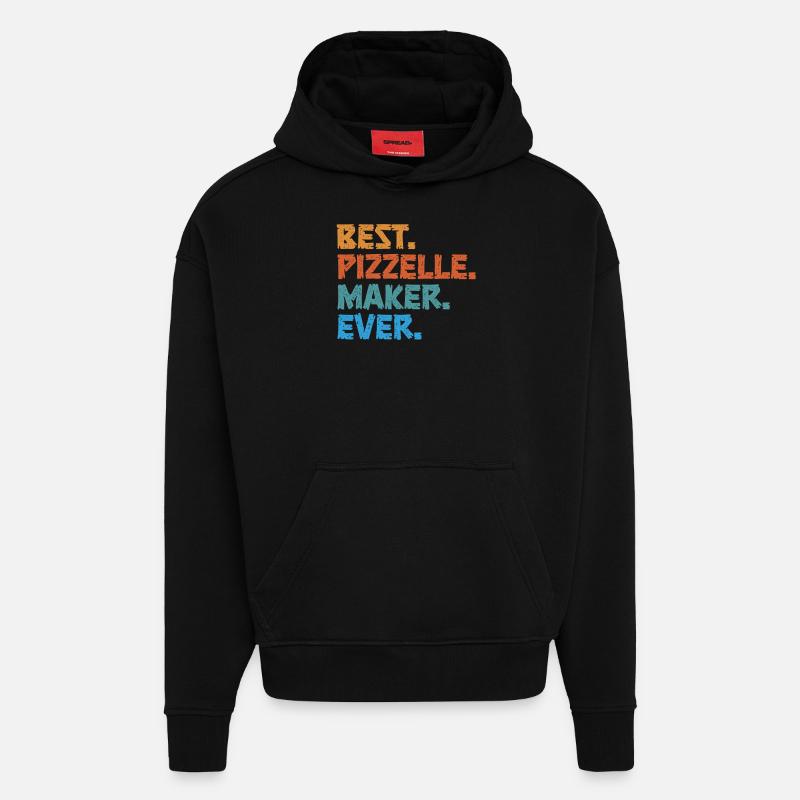 Pizzelle Waffle - Italian Waffles - Hoodie- made by SPREAD  - SOLID BLACK