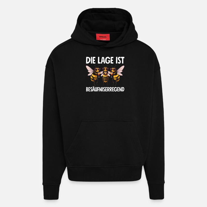 The situation is drunkenness - Hoodie- made by SPREAD  - SOLID BLACK