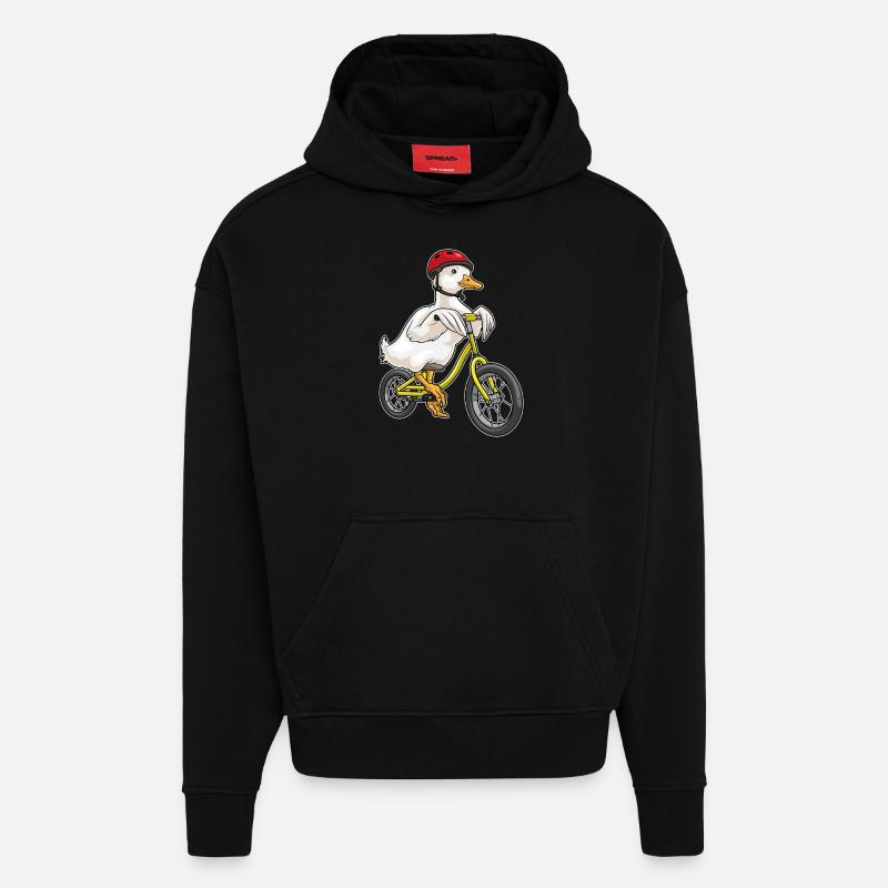 Vélo canard - Sweat à capuche bio épais oversize fabriqué en UE - SOLID BLACK