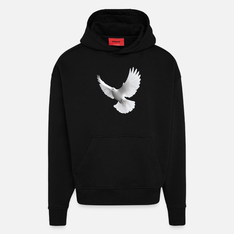 Weiße Taube - Hoodie- made by SPREAD - SOLID BLACK