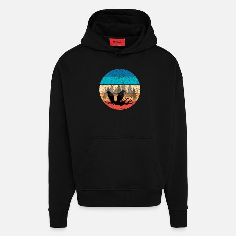 Corbeaux - Sweat à capuche bio épais oversize fabriqué en UE - SOLID BLACK