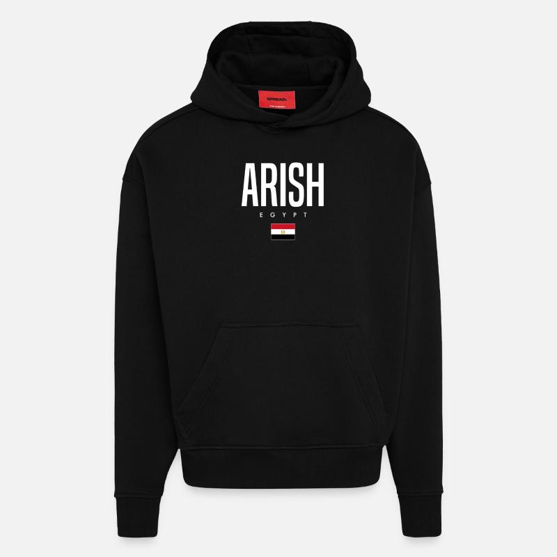 Arish, Égypte - Sweat à capuche bio épais oversize fabriqué en UE - SOLID BLACK