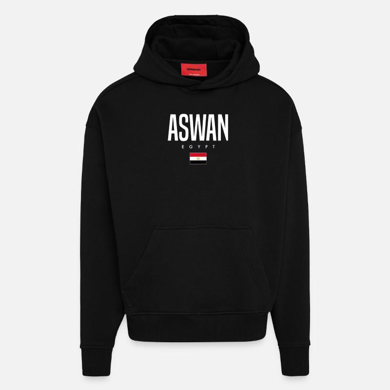 Aswan, Egypt - Hoodie- made by SPREAD  - SOLID BLACK