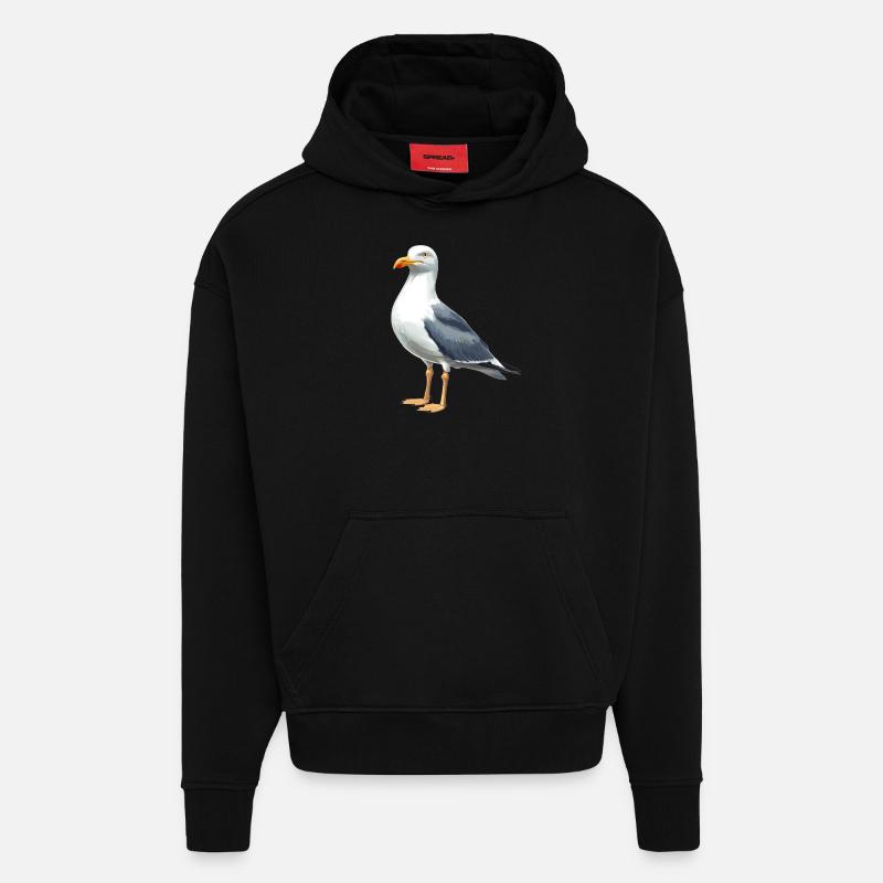 Mouettes Mouette - Sweat à capuche bio épais oversize fabriqué en UE - SOLID BLACK