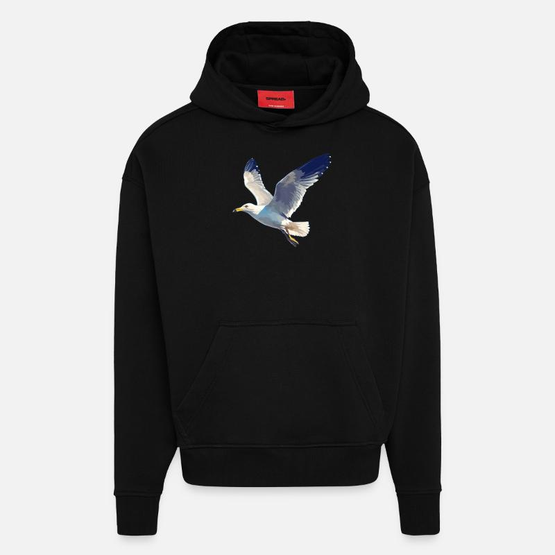Möwen Möwe - Hoodie- made by SPREAD - SOLID BLACK