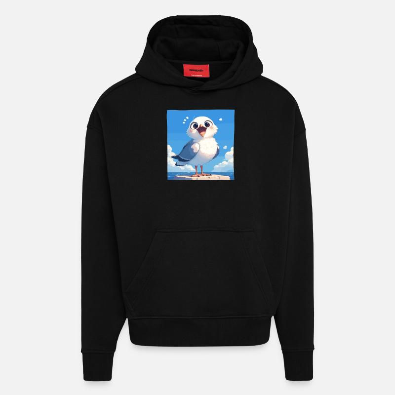Mouettes Mouette - Sweat à capuche bio épais oversize fabriqué en UE - SOLID BLACK