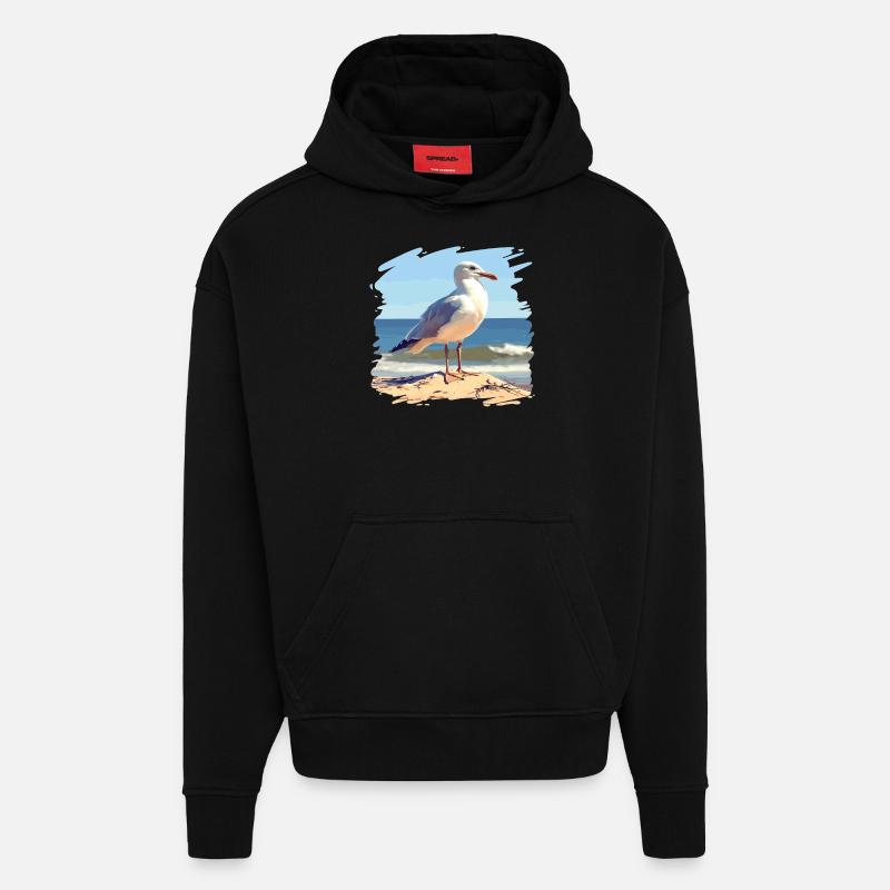 Mouettes Mouette - Sweat à capuche bio épais oversize fabriqué en UE - SOLID BLACK