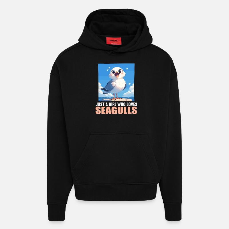 Mouettes Mouette - Sweat à capuche bio épais oversize fabriqué en UE - SOLID BLACK
