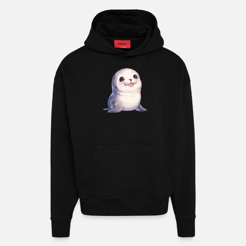 Seals, Seal - Hoodie- made by SPREAD  - SOLID BLACK