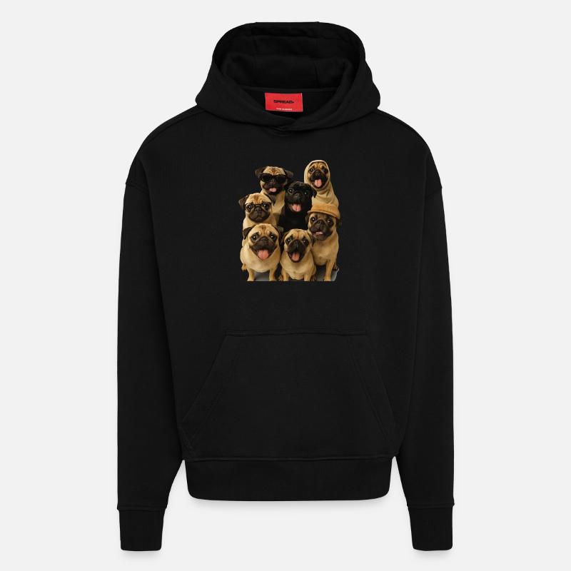 Mops - Hoodie- made by SPREAD  - SOLID BLACK