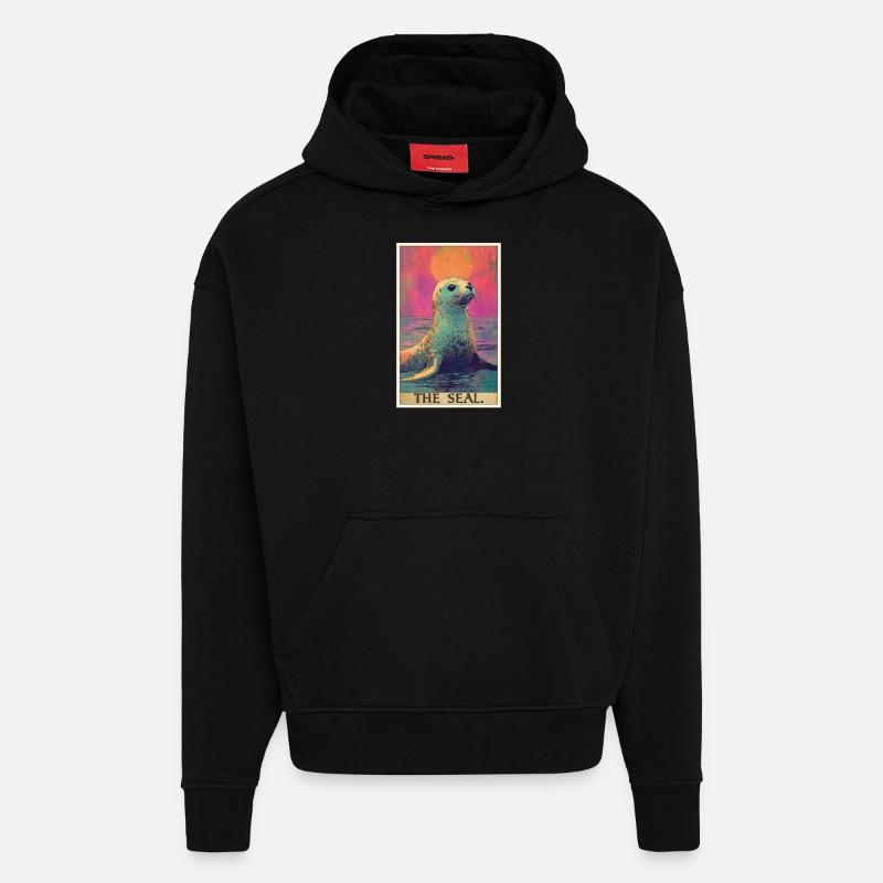 Joints, Phoque - Sweat à capuche bio épais oversize fabriqué en UE - SOLID BLACK
