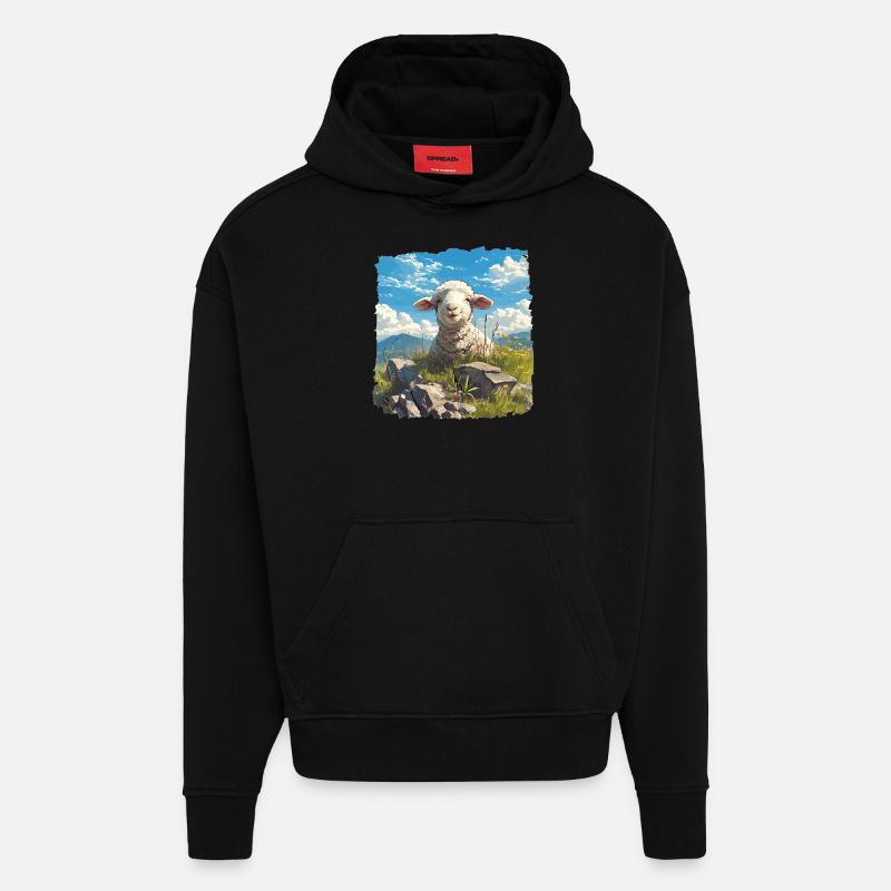Schafe Schaf - Hoodie- made by SPREAD  - SOLID BLACK