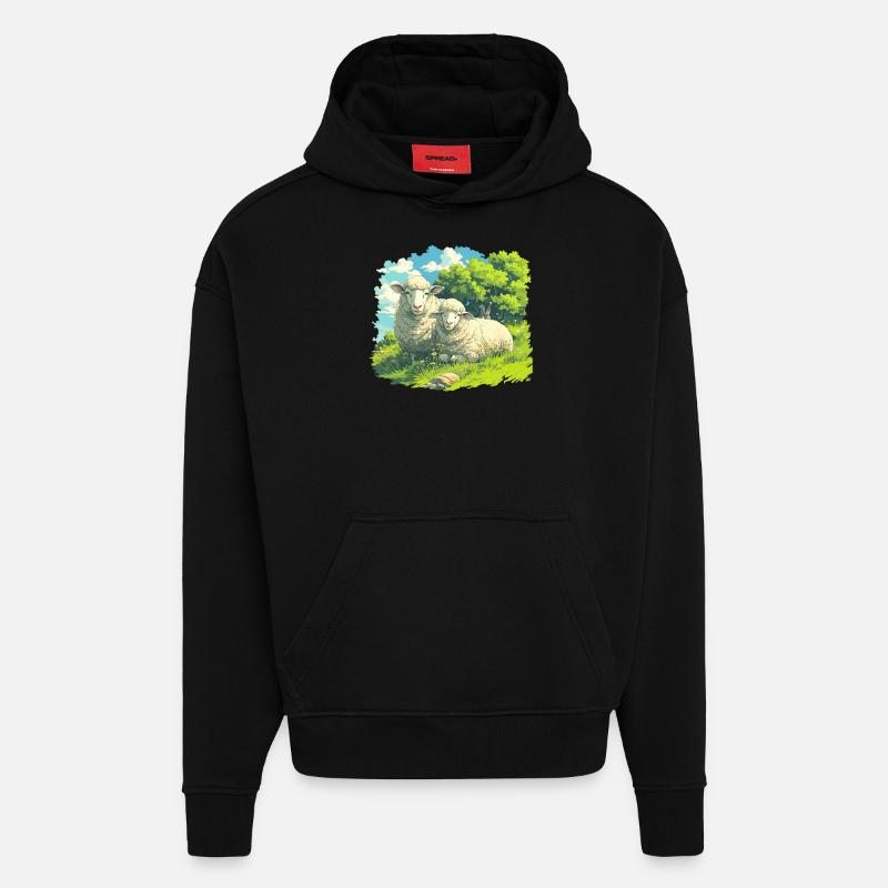 Mouton Mouton - Sweat à capuche bio épais oversize fabriqué en UE - SOLID BLACK