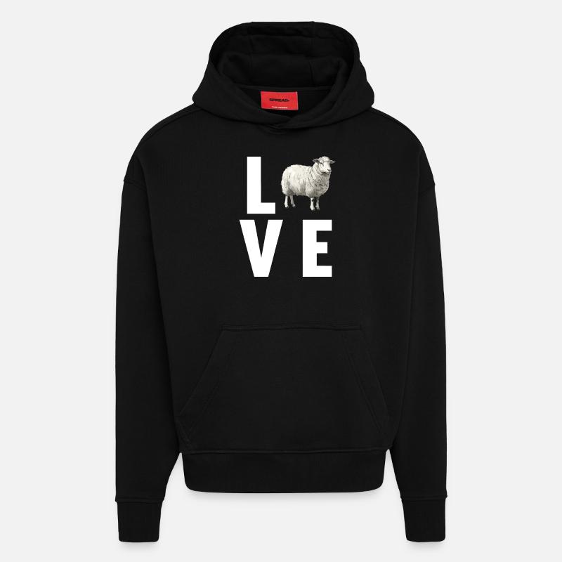 Schafe Schaf - Hoodie- made by SPREAD  - SOLID BLACK