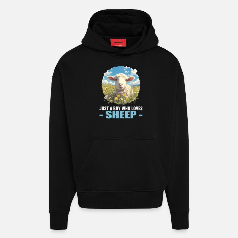 Mouton Mouton - Sweat à capuche bio épais oversize fabriqué en UE - SOLID BLACK