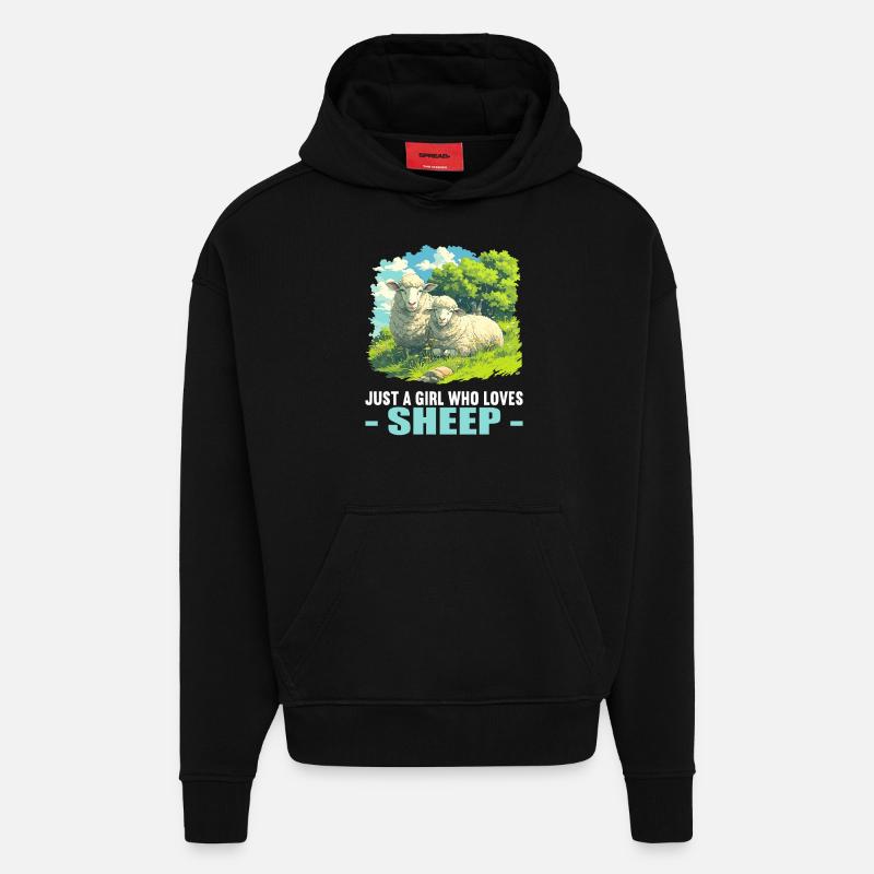 Schafe Schaf - Hoodie- made by SPREAD - SOLID BLACK