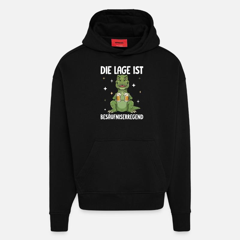 La situation est l’ivresse - Sweat à capuche bio épais oversize fabriqué en UE - SOLID BLACK