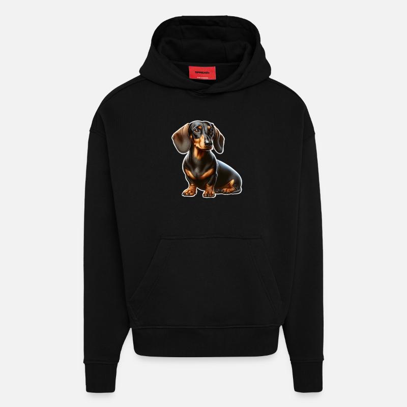Teckel - Sweat à capuche bio épais oversize fabriqué en UE - SOLID BLACK