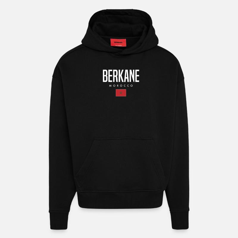 Berkane, Maroc - Sweat à capuche bio épais oversize fabriqué en UE - SOLID BLACK