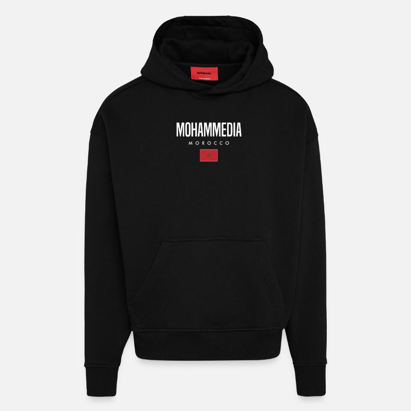 Mohammedia Maroc - Sweat à capuche bio épais oversize fabriqué en UE - SOLID BLACK