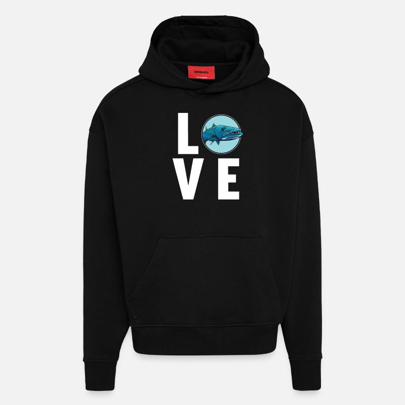 Barracudas Barracuda - Sweat à capuche bio épais oversize fabriqué en UE - SOLID BLACK
