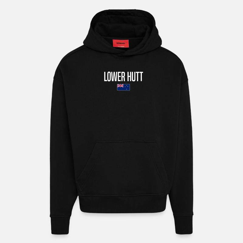 Lowerhutt Neuseeland - Hoodie- made by SPREAD - SOLID BLACK