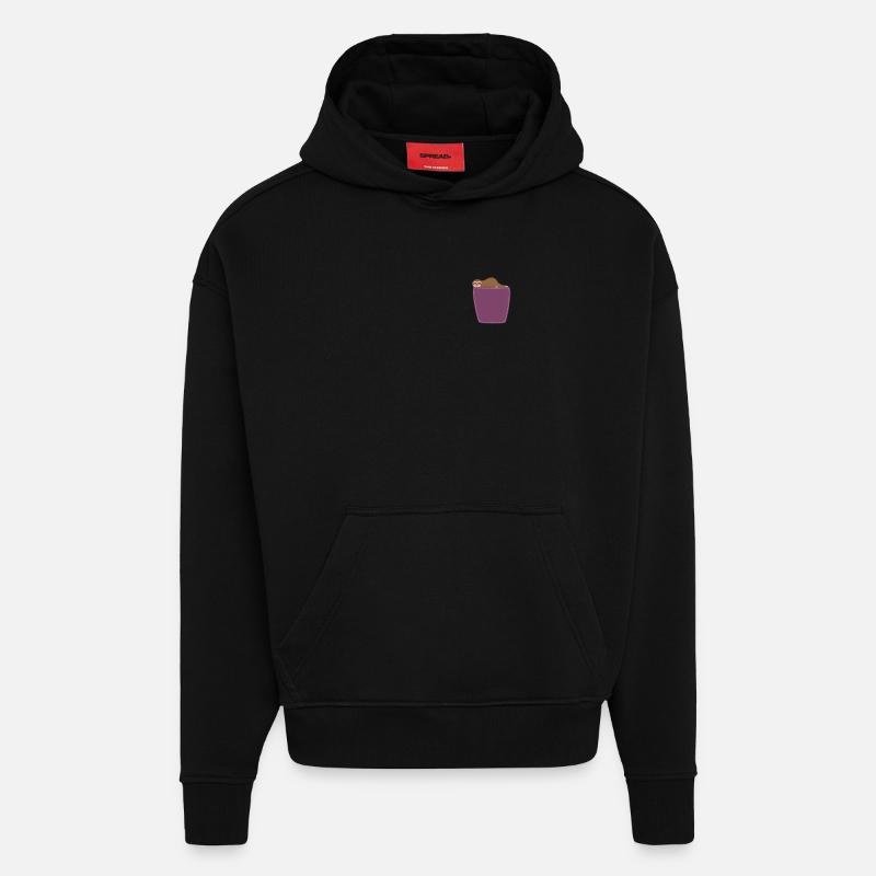 Faultier in der Brusttasche Sloth - Hoodie- made by SPREAD  - SOLID BLACK