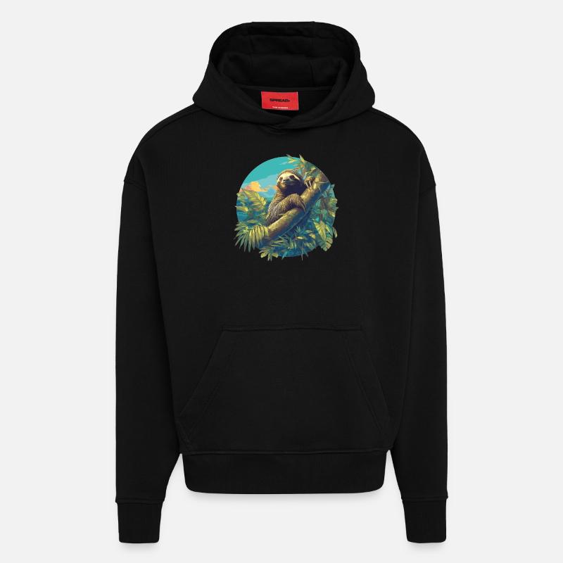 Faultiere Faultier - Hoodie- made by SPREAD - SOLID BLACK