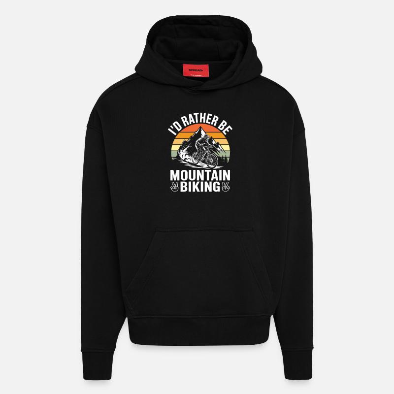 VTT Vélo Cyclisme - Sweat à capuche bio épais oversize fabriqué en UE - SOLID BLACK