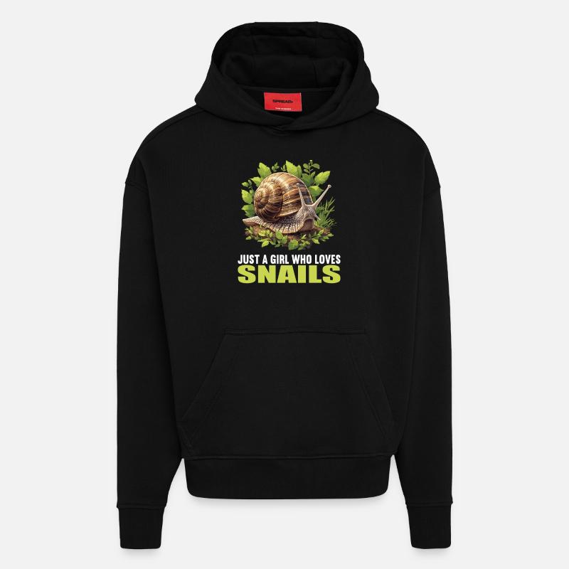 Escargots Escargot - Sweat à capuche bio épais oversize fabriqué en UE - SOLID BLACK