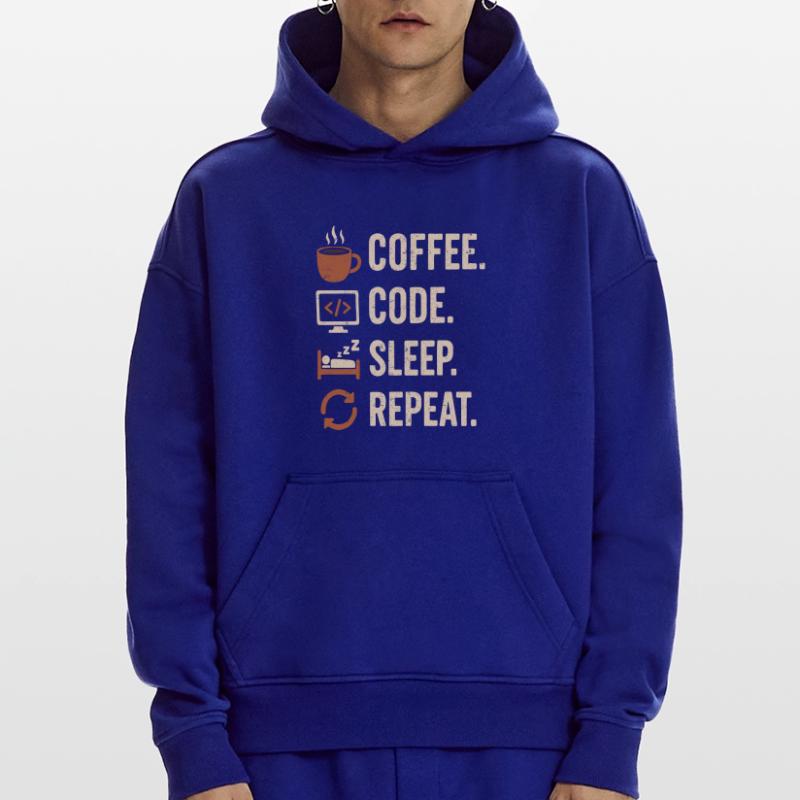 Geek-Coder-Routine – Kaffee, Code, Schlaf, mehr Hoodie- made by SPREAD 