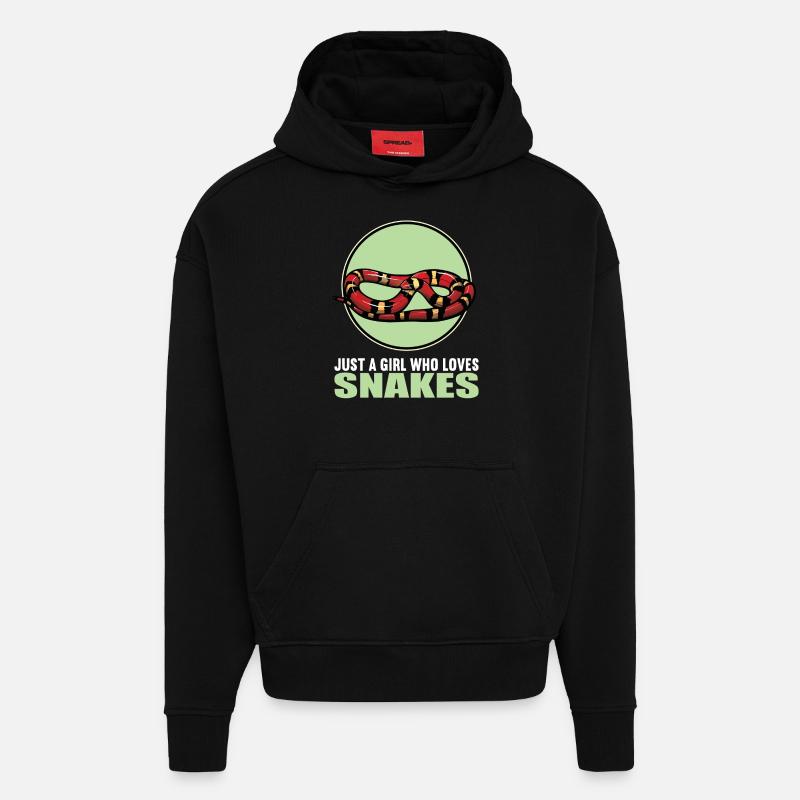 Snakes Snake - Hoodie- made by SPREAD - SOLID BLACK
