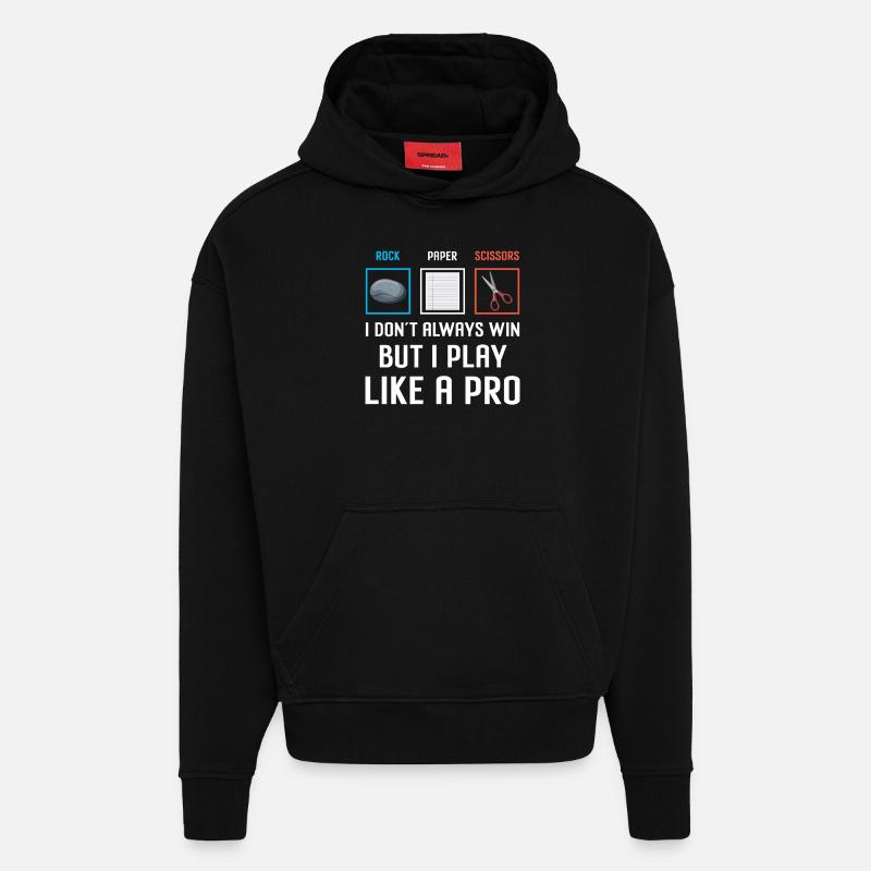 Ciseaux Papier Pierre Professionnel Gagnant - Sweat à capuche bio épais oversize fabriqué en UE - SOLID BLACK
