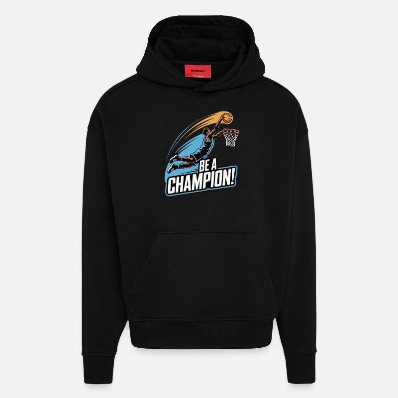 PLAYING BE A CHAMPION - Hoodie- made by SPREAD  - SOLID BLACK