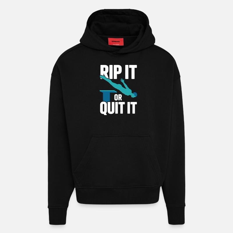 Diving diving board - Hoodie- made by SPREAD  - SOLID BLACK