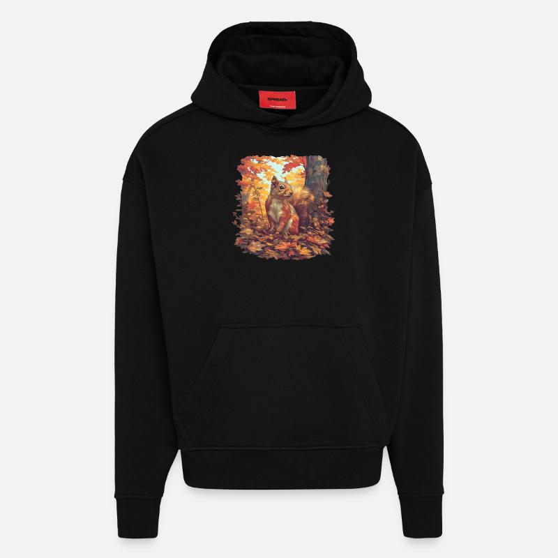 Eichhörnchen - Hoodie- made by SPREAD  - SOLID BLACK