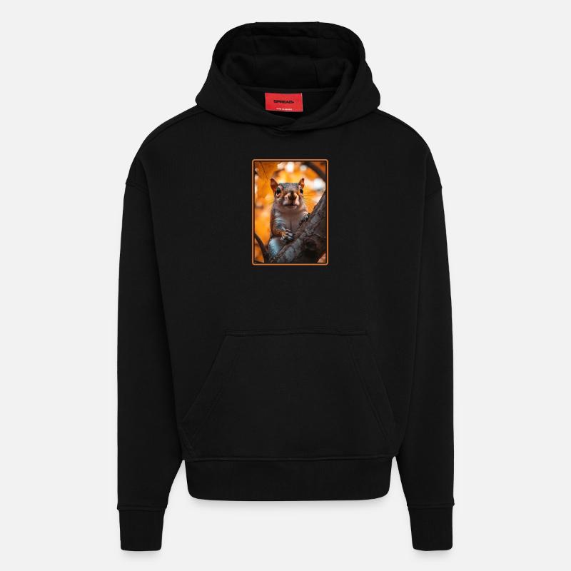 Eichhörnchen - Hoodie- made by SPREAD  - SOLID BLACK