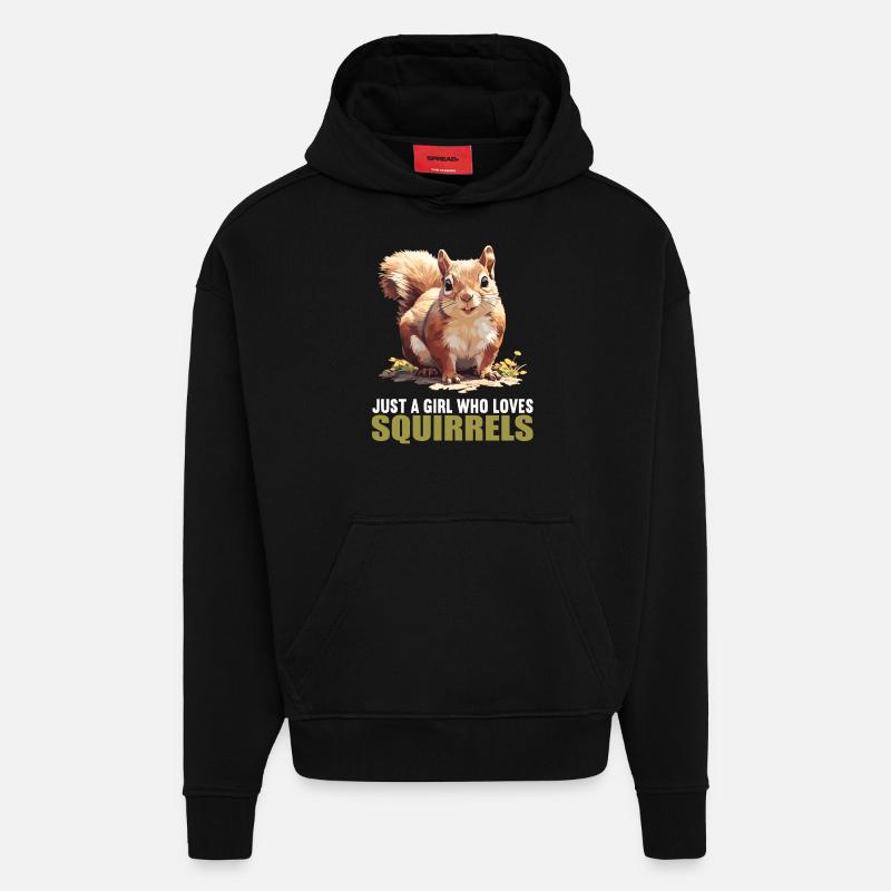 Squirrel - Hoodie- made by SPREAD  - SOLID BLACK