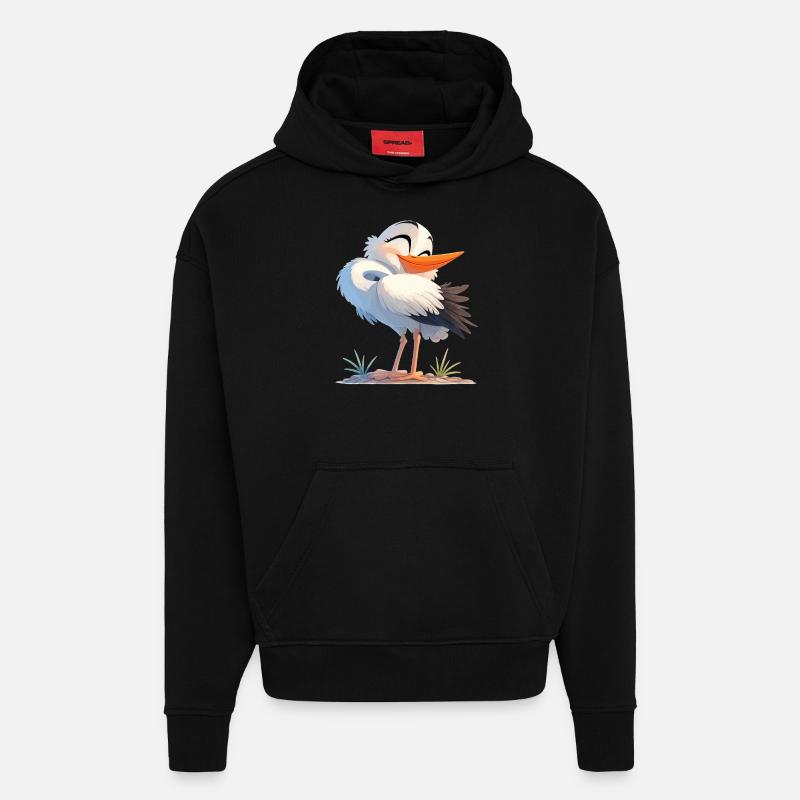 Cigognes Cigognes - Sweat à capuche bio épais oversize fabriqué en UE - SOLID BLACK
