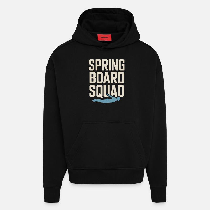 Diving diving board - Hoodie- made by SPREAD  - SOLID BLACK