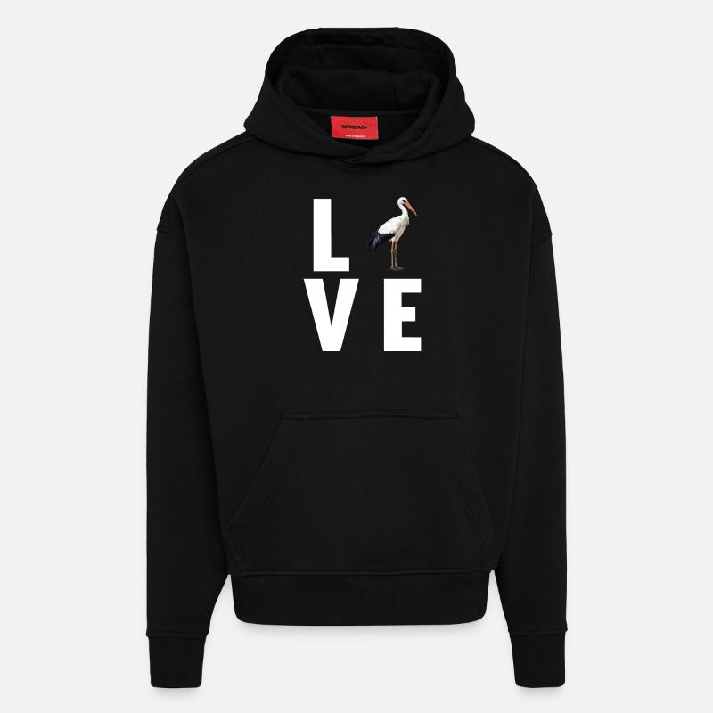 Cigognes Cigognes - Sweat à capuche bio épais oversize fabriqué en UE - SOLID BLACK