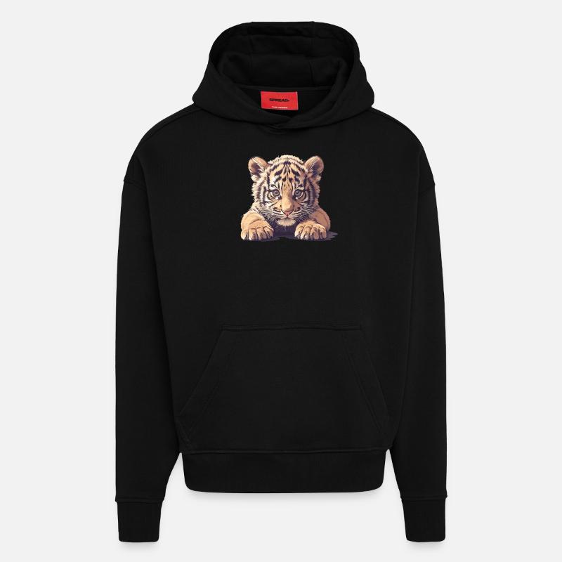 Sumatran tiger - Hoodie- made by SPREAD - SOLID BLACK