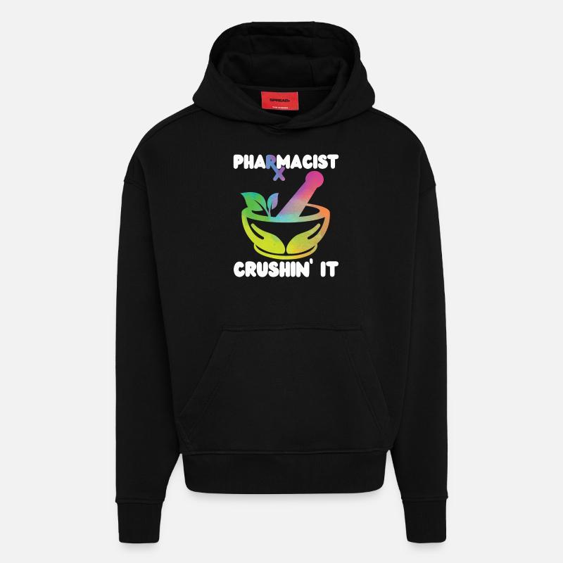 Pharmacy Tech Technician - Hoodie- made by SPREAD  - SOLID BLACK