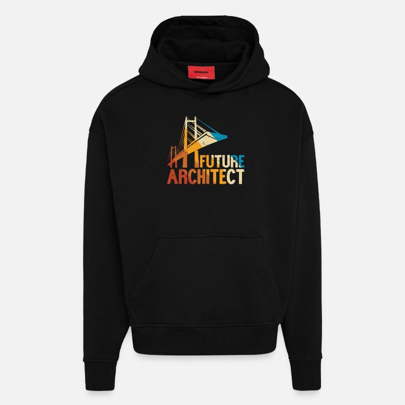 Architecte - Sweat à capuche bio épais oversize fabriqué en UE - SOLID BLACK