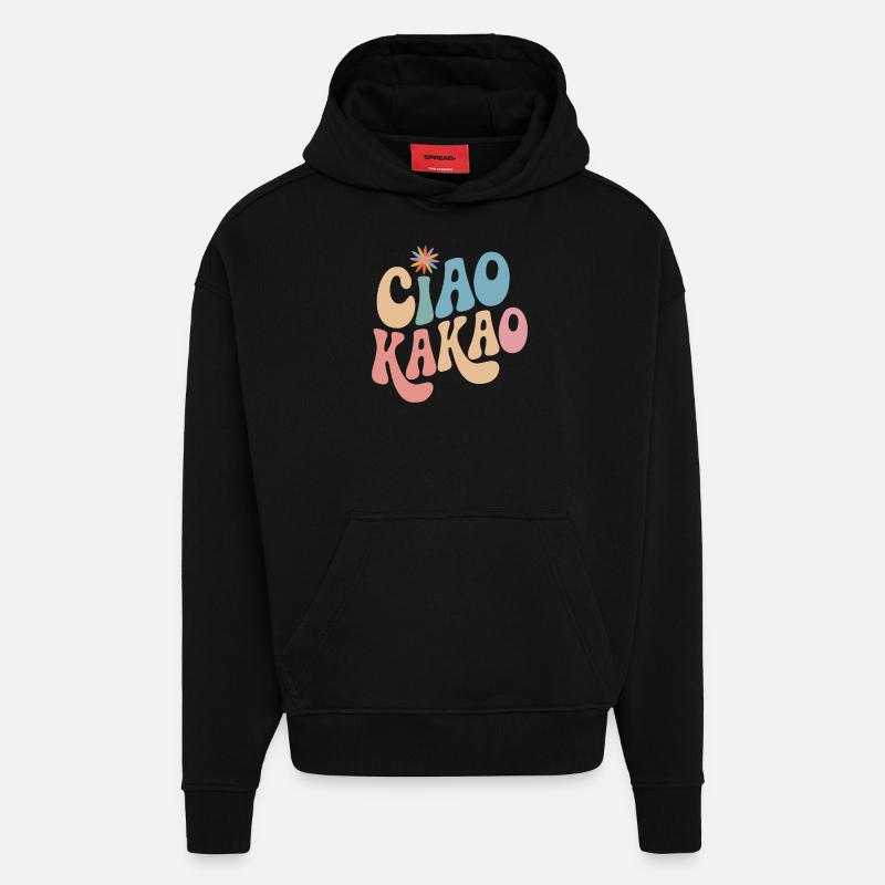 Ciao Cacao - Sweat à capuche bio épais oversize fabriqué en UE - SOLID BLACK