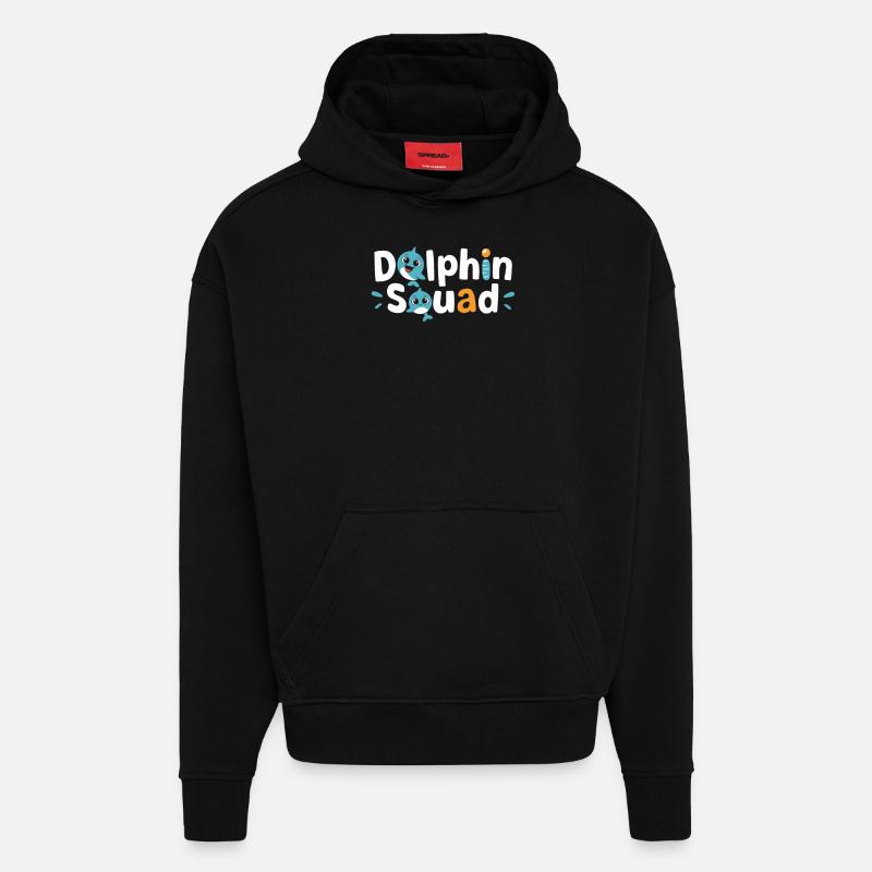 Dolphin Group Design Dolphin Squad - Sweat à capuche bio épais oversize fabriqué en UE - SOLID BLACK