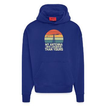 Antenne d’opérateur radio amateur plus longue que la vôtre - Sweat à capuche bio épais oversize fabriqué en UE - Iconic Blue - Devant